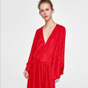 Zara pleated kimono dress NWT